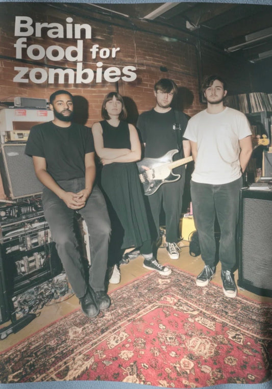 BRAIN FOOD FOR ZOMBIES 'STUDIO' WASHED BLUE T-SHIRT