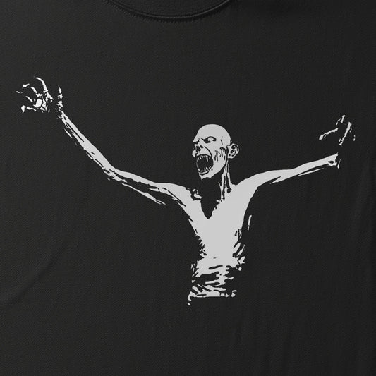 SKINNY ZOMBIE MIDDLE - BLACK HALLOWEEN T-SHIRT