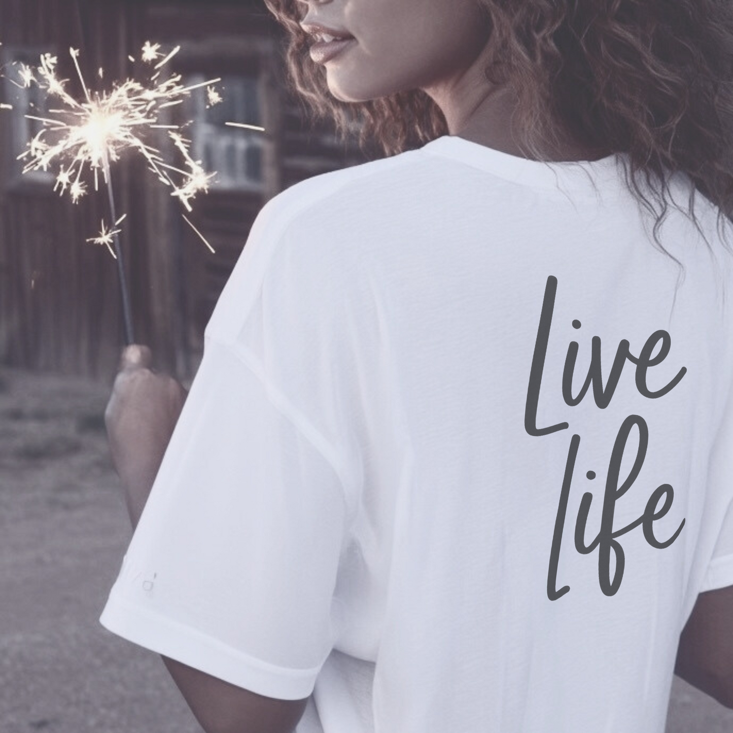 LOVE HERTZ 'LIVE LIFE' WHITE T-SHIRT