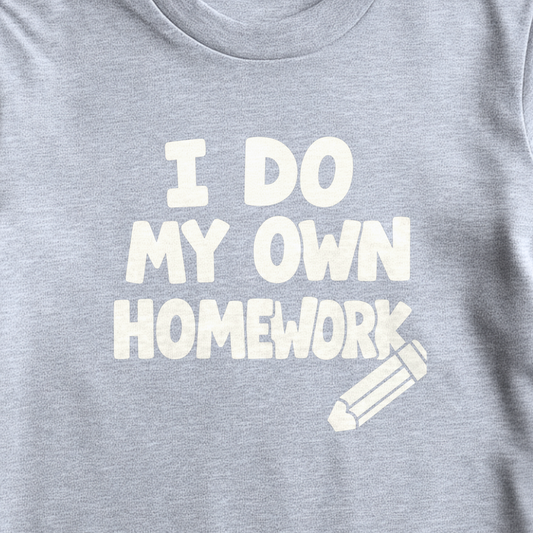 I DO MY OWN HOMEWORK - KIDS HEATHER GRAY T-SHIRT