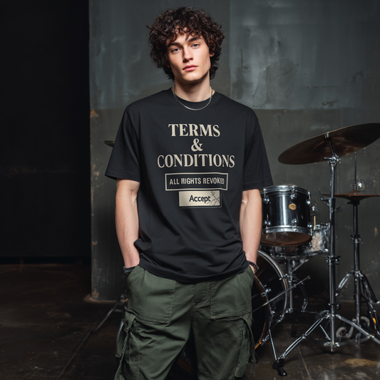 TERMS & CONDITIONS 'ALL RIGHTS REVOKED' BLACK T-SHIRT