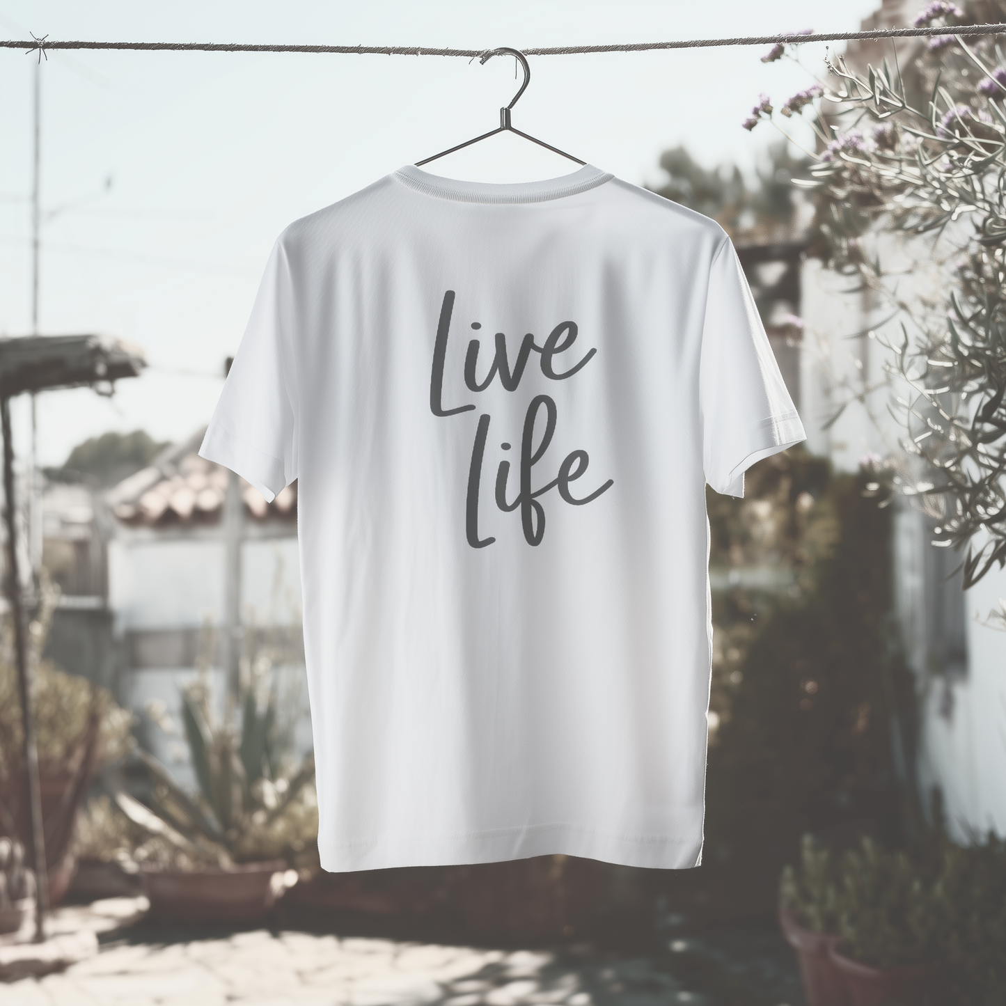 LOVE HERTZ 'LIVE LIFE' WHITE T-SHIRT