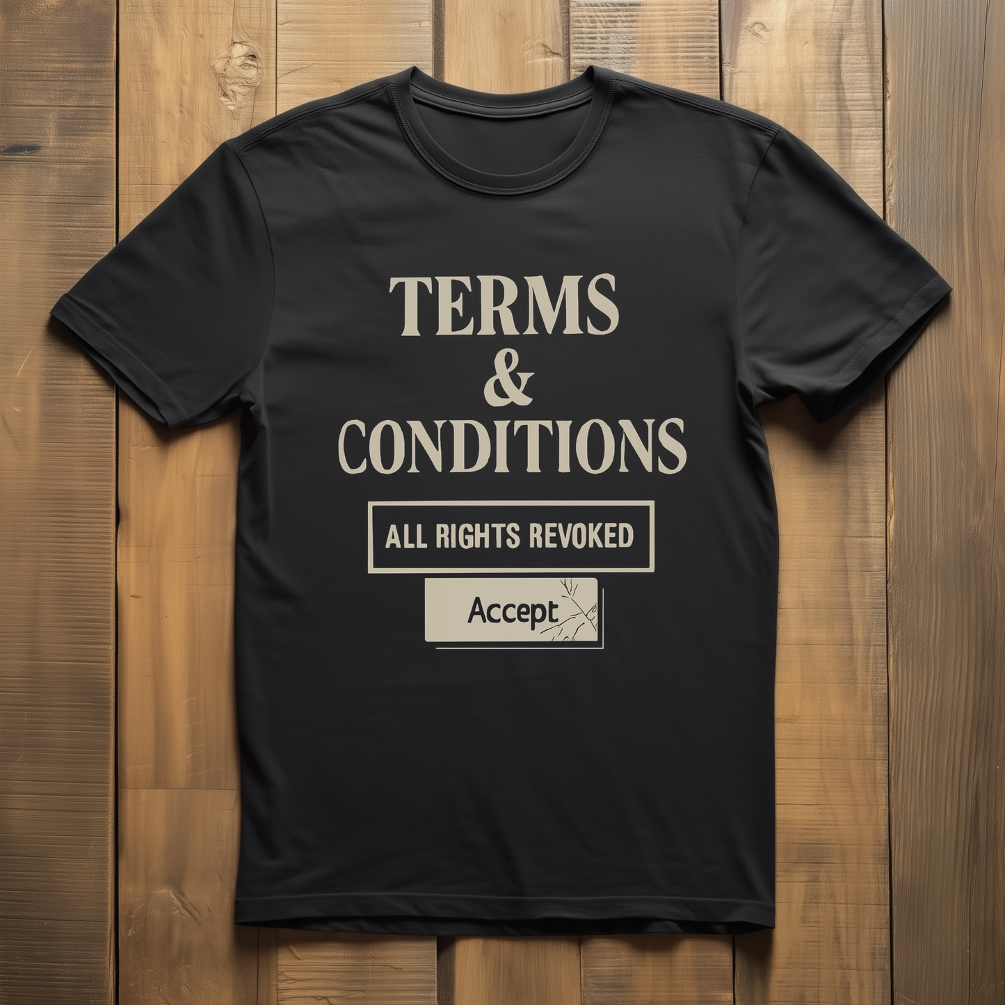 TERMS & CONDITIONS 'ALL RIGHTS REVOKED' BLACK T-SHIRT