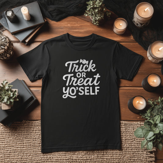 TRICK OR TREAT YO' SELF - BLACK HALLOWEEN T-SHIRT