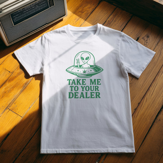 TAKE ME TO YOUR DEALER - REGULAR FIT WHITE T-SHIRT