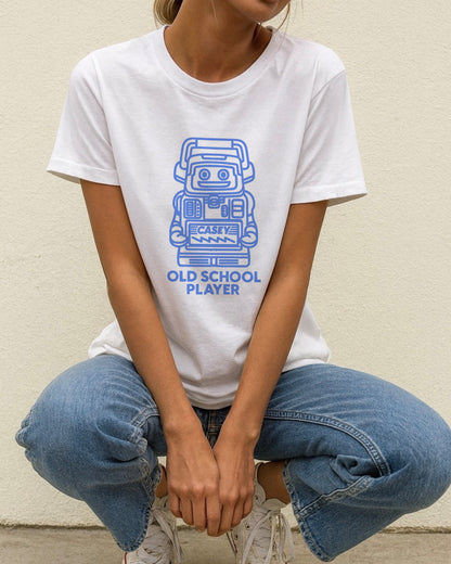 OLD SCHOOL PLAYER - REGULAR FIT WHITE T-SHIRT