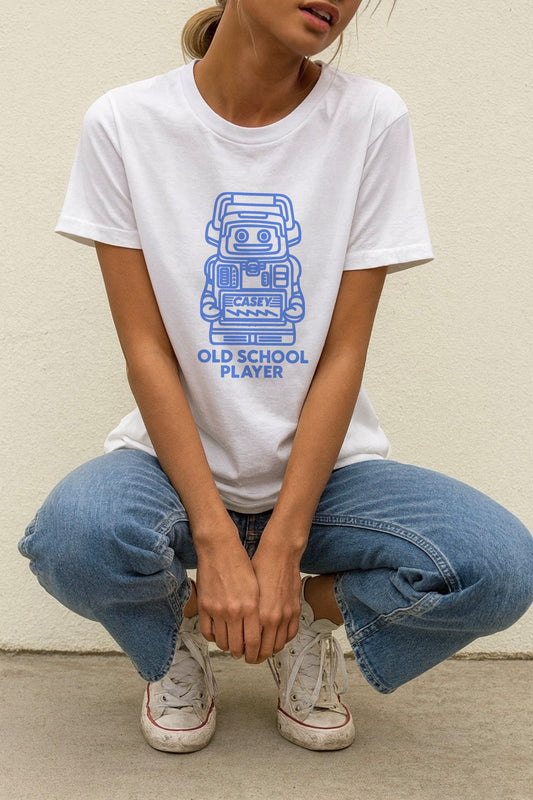 OLD SCHOOL PLAYER - REGULAR FIT WHITE T-SHIRT