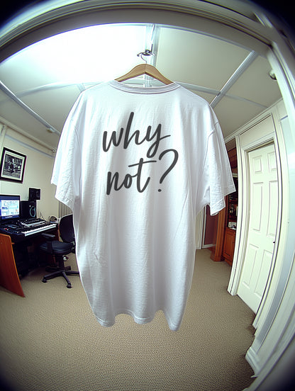 LOVE HERTZ 'WHY NOT?' WHITE T-SHIRT