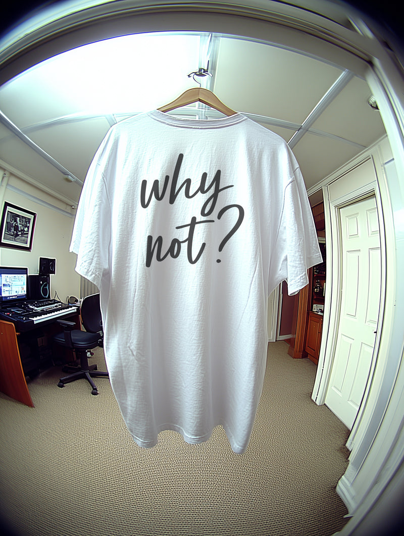 LOVE HERTZ 'WHY NOT?' WHITE T-SHIRT