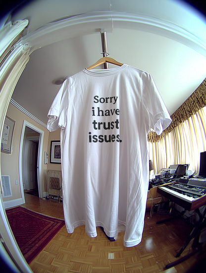 SORRY, I HAVE TRUST ISSUES - REGULAR FIT WHITE T-SHIRT