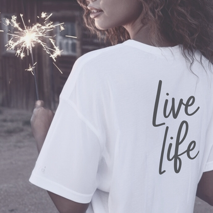 LOVE HERTZ 'LIVE LIFE' WHITE T-SHIRT