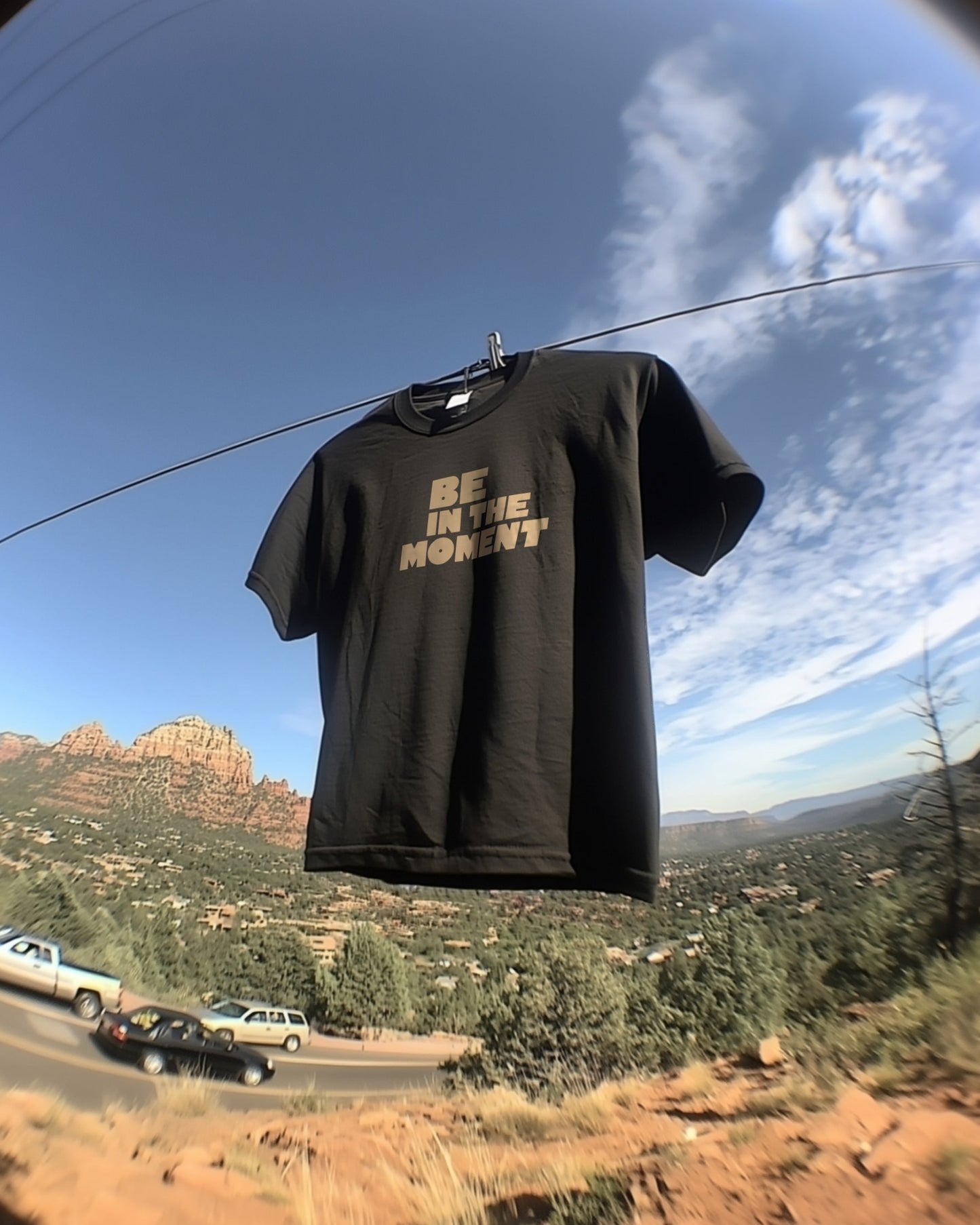 BE IN THE MOMENT - WOMENS BOXY FIT HEAVY WEIGHT BLACK T-SHIRT