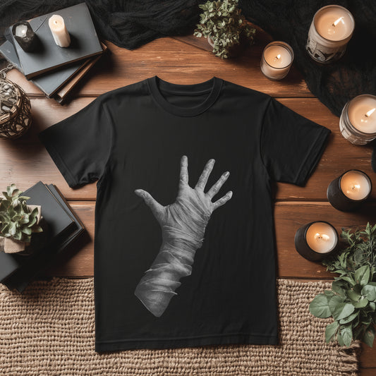 MUMMY HAND - BLACK HALLOWEEN T-SHIRT