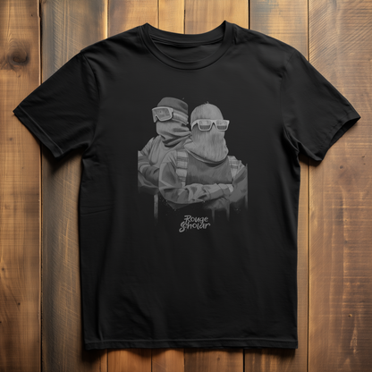 ROUGE SCHOLAR 'DOUBLE SKI-MASK' BLACK T-SHIRT