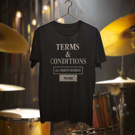 TERMS & CONDITIONS 'ALL RIGHTS REVOKED' BLACK T-SHIRT